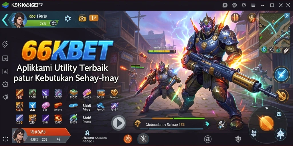 Tampilan antarmuka utama 66KBET dengan fitur-fitur Utility praktis.