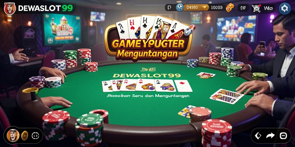 Tampilan gameplay mengasyikkan di DEWASLOT99 poker.