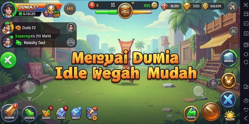 Gameplay DUNIA77 dengan sumber daya yang otomatis dihasilkan.