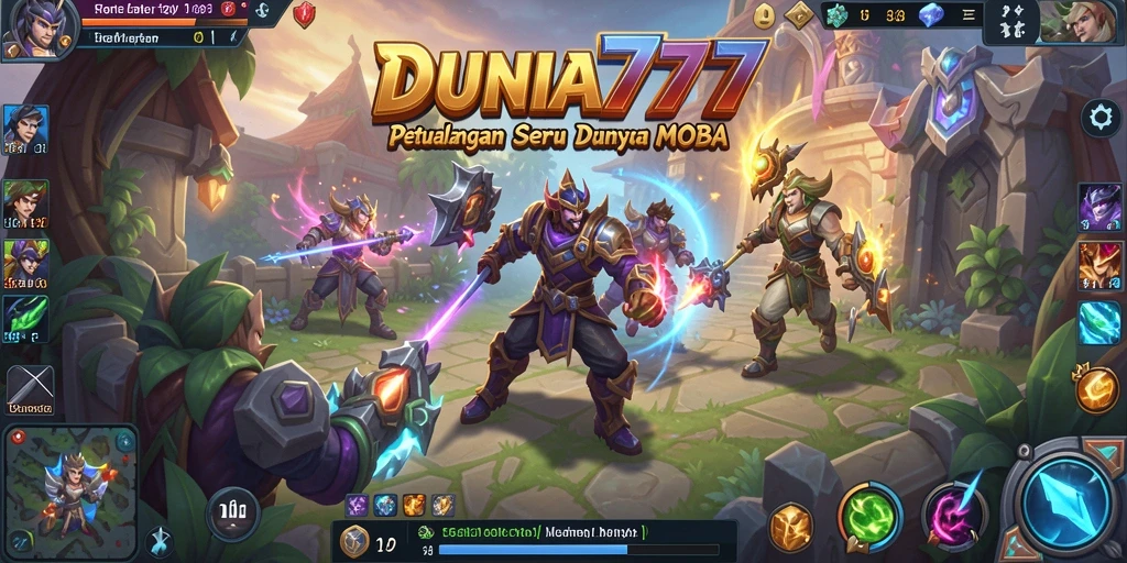 Grafis memukau dari gameplay DUNIA777 di arena tempur.