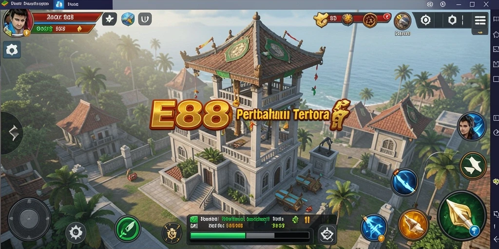 Tampilan gameplay E88 yang mendebarkan dengan strategi Tower Defense.
