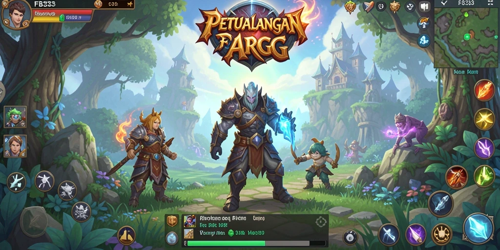 Screenshot FB333 menampilkan pertempuran epik dalam petualangan ARPG.