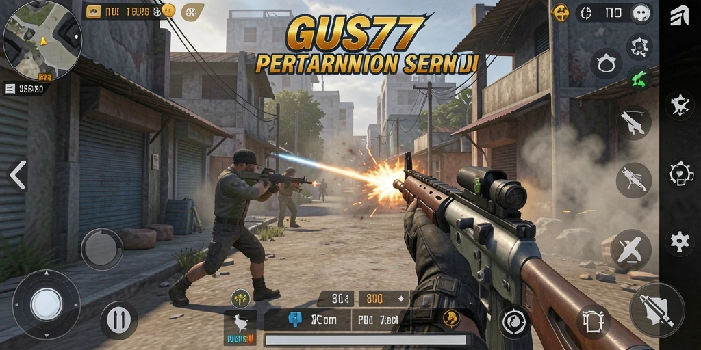 Tampilan gameplay seru dan mendebarkan di GUS77.