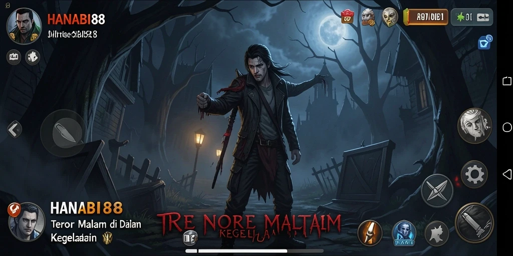 Screenshot gameplay yang menampilkan suasana horor yang mencekam.