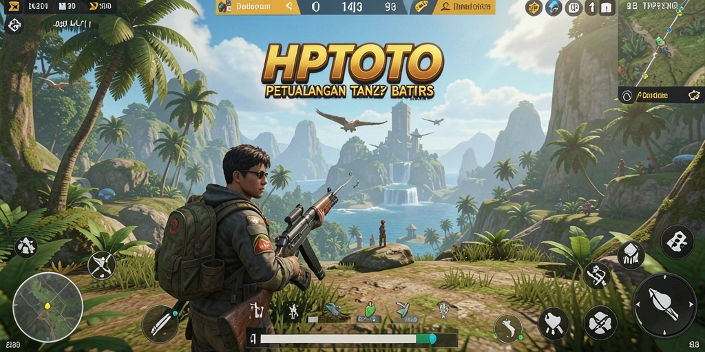 Screenshot HPTOTO menampilkan pemain menjelajahi dunia terbuka yang luas.