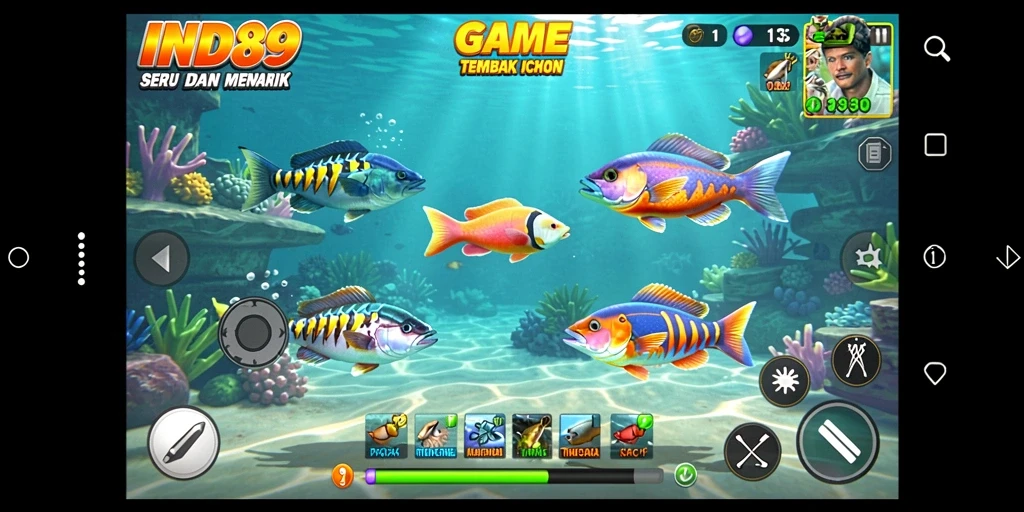 Gambar mendetail gameplay Tembak Ikan yang mengasyikkan.