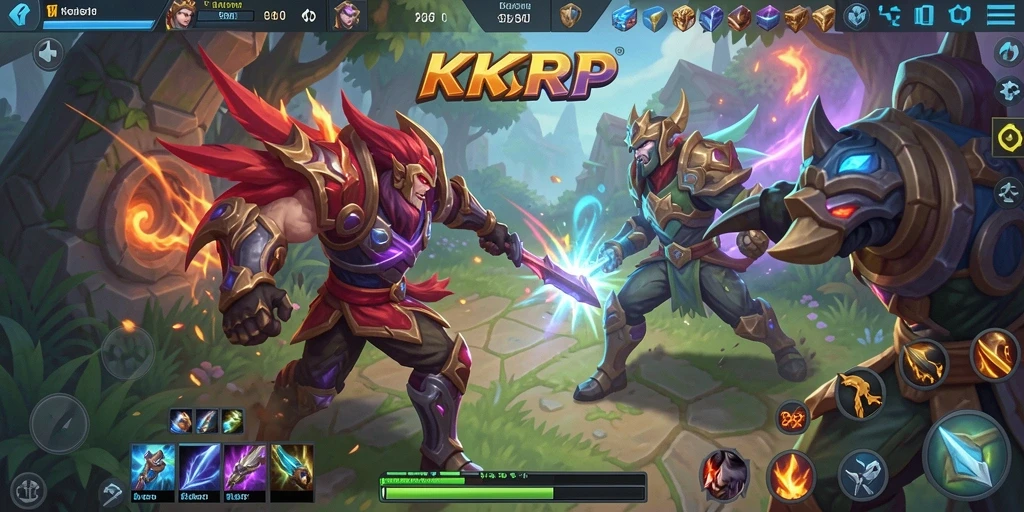 Screenshot KKRP menampilkan aksi gameplay MOBA yang intens.
