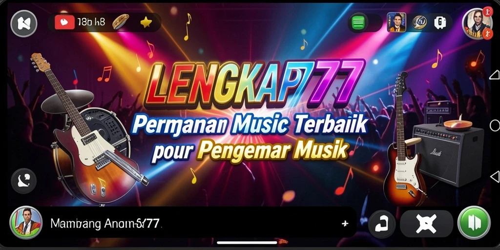 Tampilan gameplay LENGKAP777 dengan fitur interaktif musik.