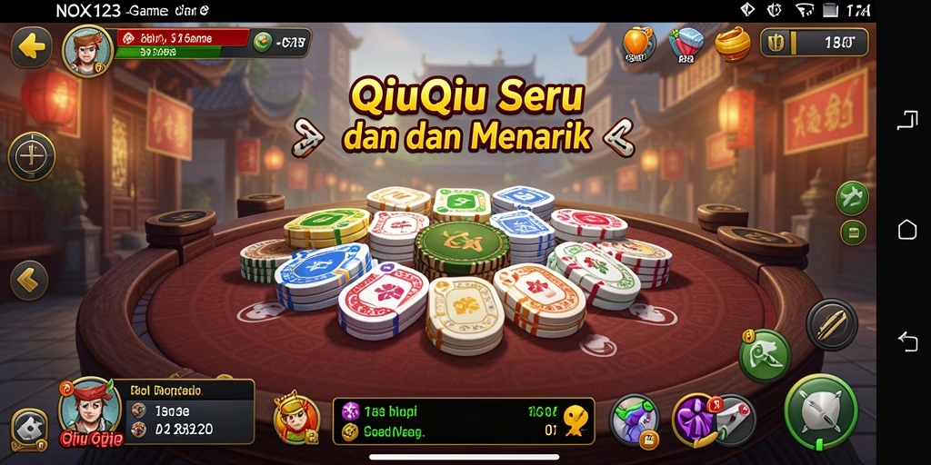 Gameplay NOX123 menampilkan strategi QiuQiu yang mendebarkan.