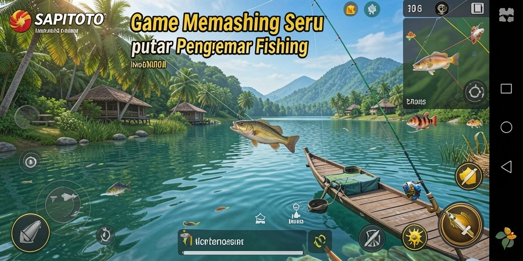 Tampilan gameplay SAPITOTO yang menarik dengan aksi memancing.