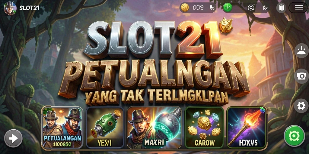 Screenshot gameplay SLOT21 menampilkan aksi petualangan yang mendebarkan.