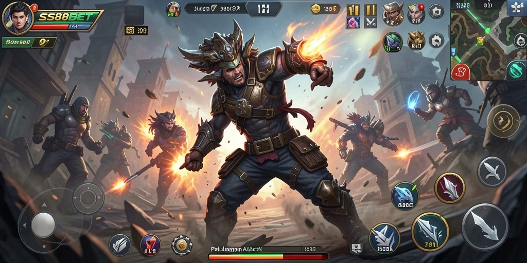 Screenshot gameplay SS88BET memperlihatkan pertarungan aksi yang mendebarkan.