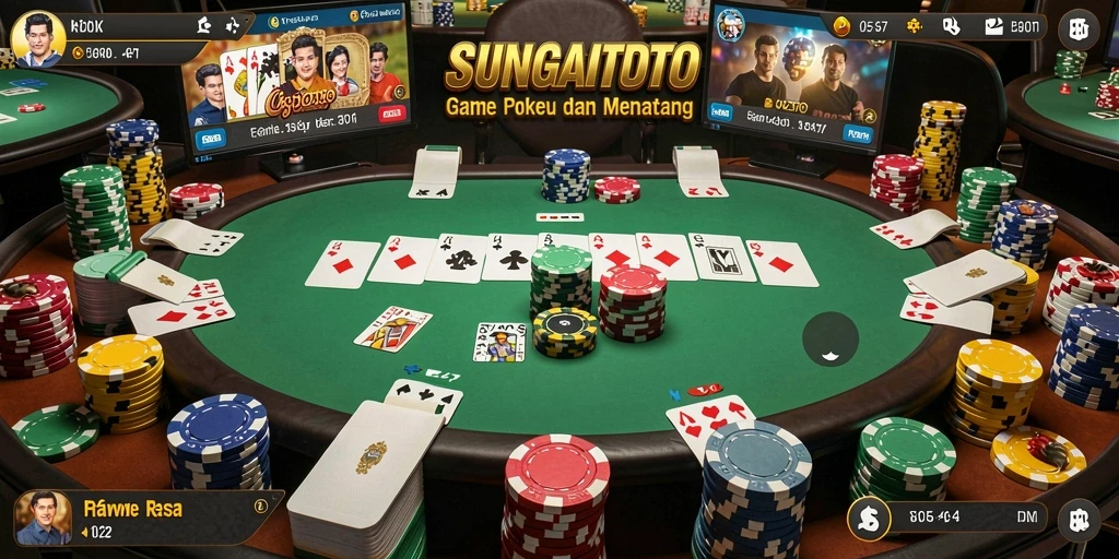 Tampilan gameplay menarik dari SUNGAITOTO yang menampilkan meja poker.
