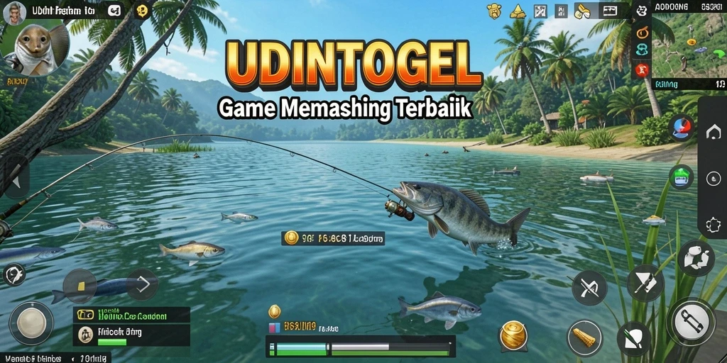 Screenshot gameplay UDINTOGEL menampilkan aksi memancing yang seru dan menantang.